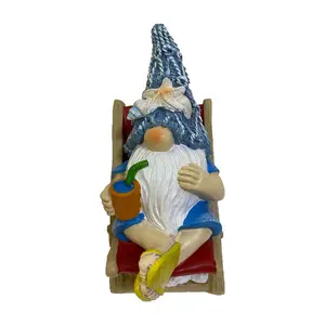 Santa's Workshop Inc. 6" Resin Beach Gnome in C hair