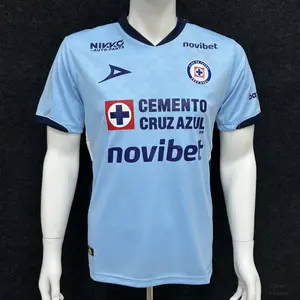 2025 2026 New Cruz Azul Away Light Blue Goalkeeper Short Sleeves Football Jersey Shirt