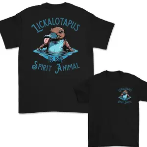 Lickalotapus Is My Spirit Animal Meme Funny Lickalotapus Tee, Herrenkomische T-Shirt Crew Neck Herrenbekleidung