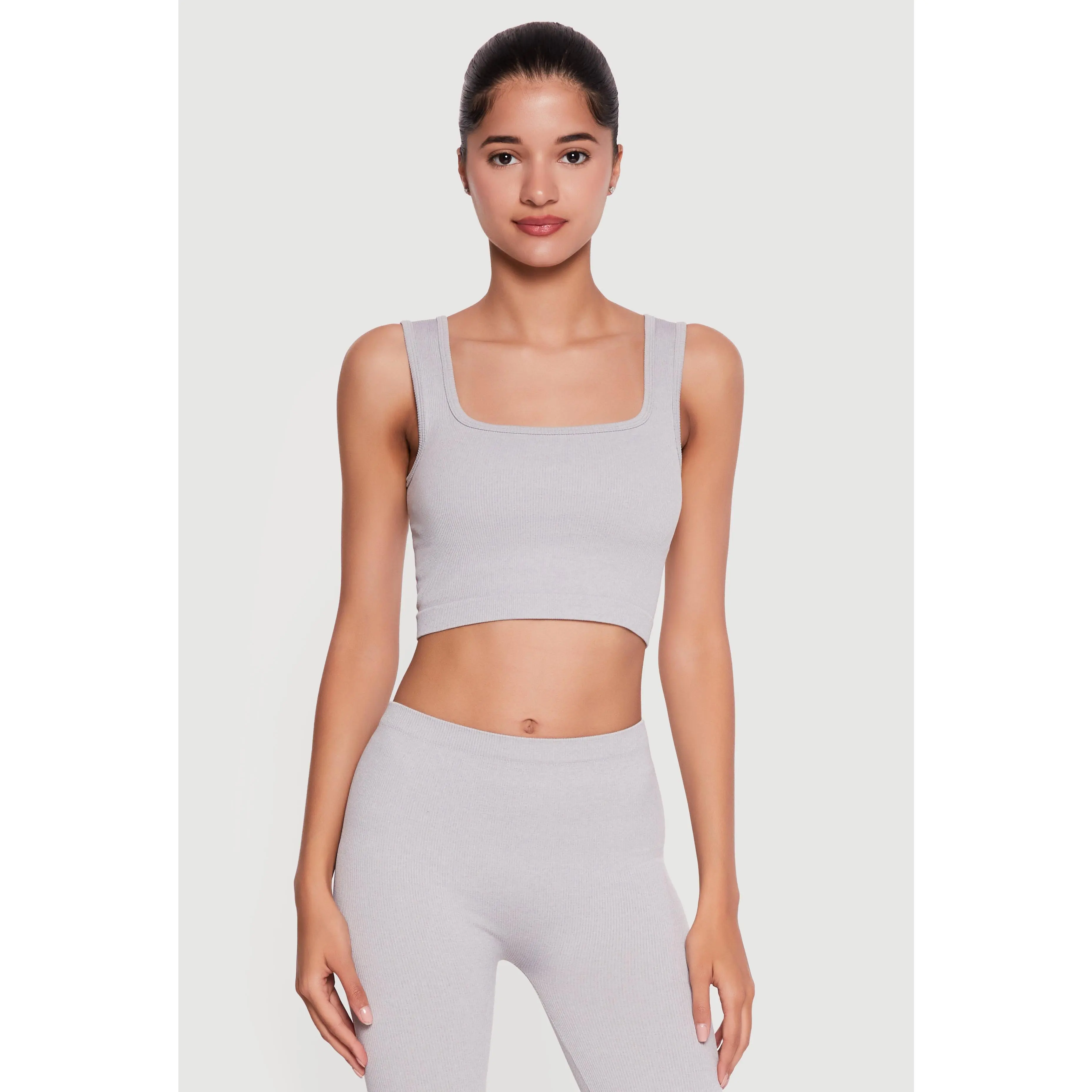 Seamless Rib Knit Cropped Tank Top