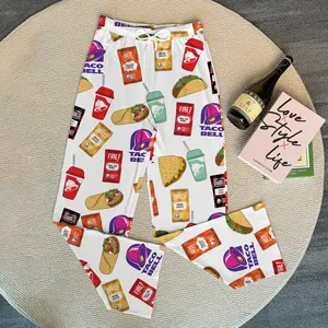 Taco Bell Drawstring Wide Leg Pants For Women - SHESHOW