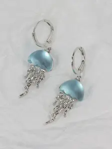 Elegant Blue Jellyfish Earrings, Creative Beach Vacation Style, Perfect Gift for Women, Summer Holiday Present, Ideal Friend Gift