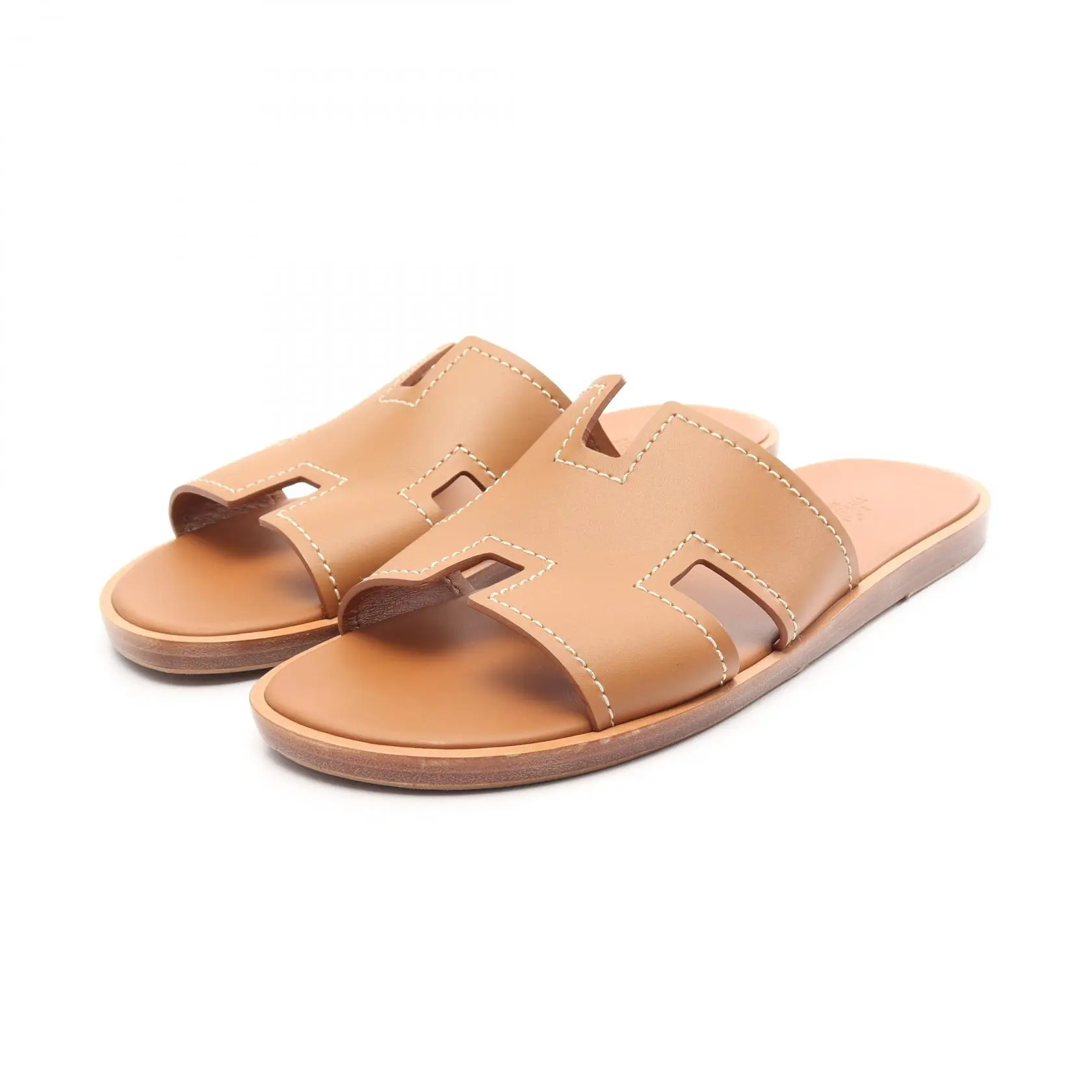 Pre-owned HERMÈS Calfskin Small Leather Goods Hermes Oran Calf Sandals