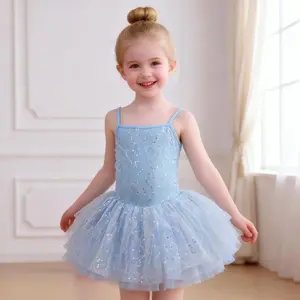 Girls Spaghetti Strap Sequin Ballet Tutu, Sparkly Tulle Dress for Dance Recitals, Parties & Birthday Gifts