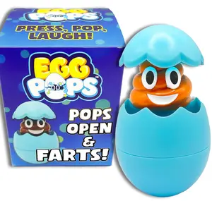 Egg Pops Farting Toy – Pops Up & Farts, Easter Basket Stuffers for Teens & Kids, Interactive Poop Character in Egg Shell, Silly Novelty Gag Gift for Boys & Girls, Easter Toys Essentials