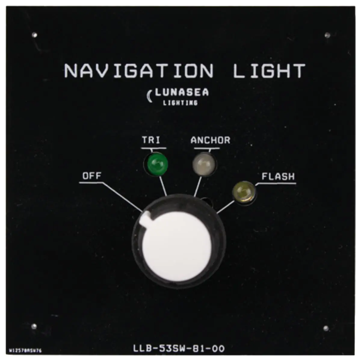 Lunasea Lighting LLB-53SW-81-00 Solid Metal Tri Switch Nav Fixture - Anchor, 12 VDC, 3-Year Warranty, Easy-Hook-Up Electrical Switch with Push Connectors for Home Improvement