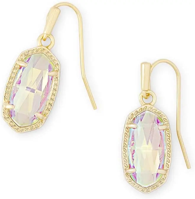 Kendra Scott Lee Gold Drop Earrings In Dichroic Glass 4217704121, Earrings Jewelry, Statement Earrings