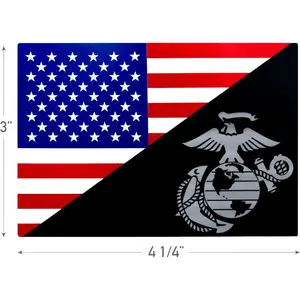 USMC Eagle, Globe and Anchor Flag Decal (Outside / Back Gum)