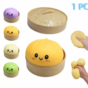 1 PC Dumpling Squishy, Mystery Dumpling Squishy, Dumplings Sensory Squeeze Toy for Stress Relief, Soft Squeeze Decompression Dough for Adults Classroom Prizes & Party Favors, Squishy Fidgets