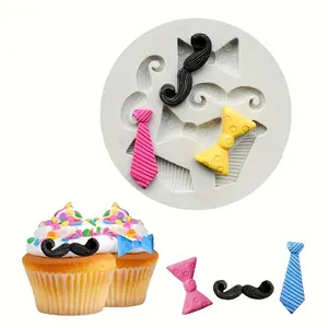 A Silicone Mold for Fondant, Suitable for Baking Tools, Including Chocolate Molds for Cupcakes, Decorations, And Clay Molds for Ties, Bows, And Mustaches