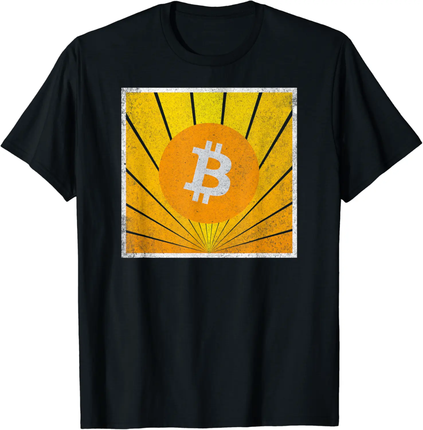 Bitcoin Vintage Sunset, BTC Retro Plan B Miner Mining HODL T-Shirt - Margaritahe Shop 85B09C2JZF2F