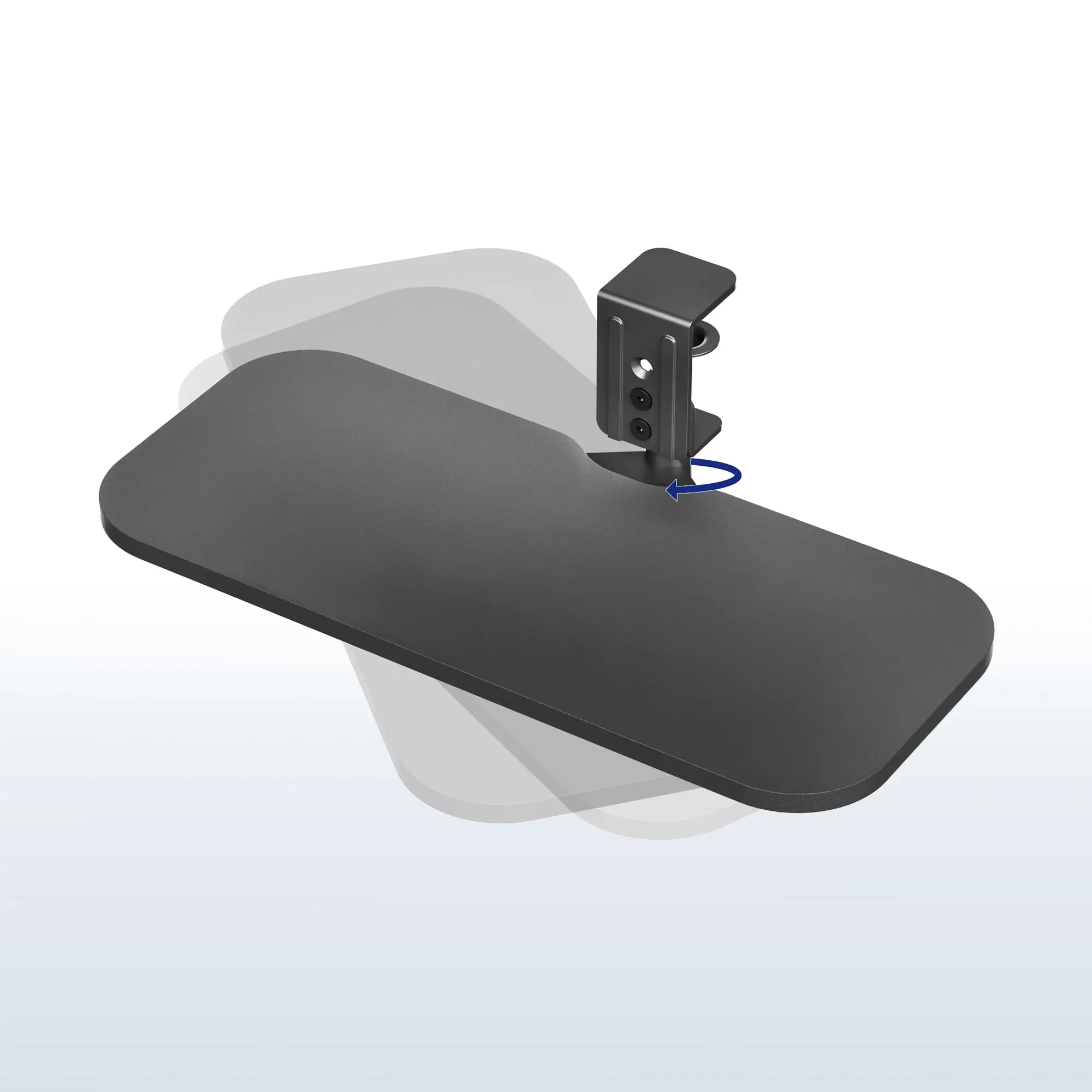 Single Clamp Rotating Keyboard Tray