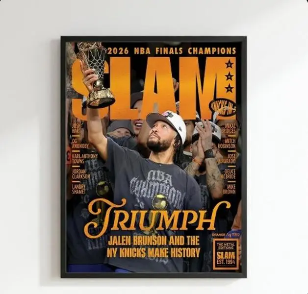 New York Knicks 2026 NBA Champions SLAM Magazine Poster - Jalen Brunson Triumph Wall Art - NY Knicks Basketball Print