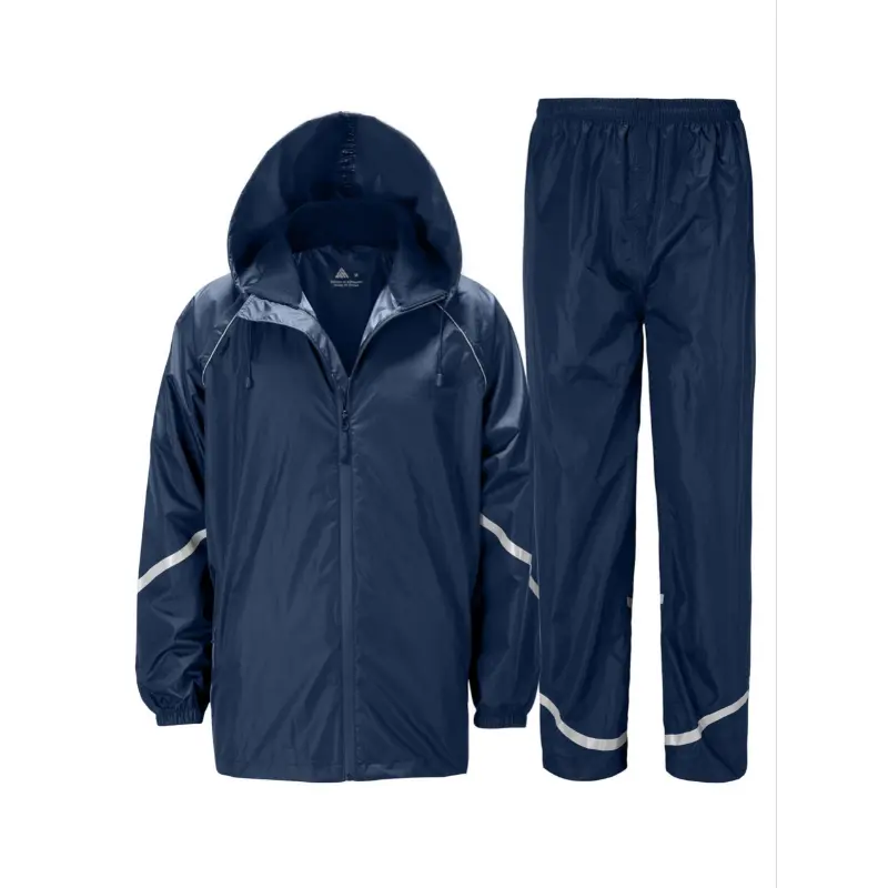 Men's Solid Color Rain Suit Set, 2-Piece Regular Fit Polyester Hooded Outfit for Adult Hiking / Light Outdoor Sports, Outdoor Hiking, Do Not Dry Clean, Lightweight, Xxl, Portable, Waterproof, Durable, Two Pieces, Male
