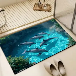 Anti-Slip Diatomite Bath Mat, Diatomaceous Earth Mat, Bathroom Floor Mat, 20x32 Inch Low Height Non-Clogging, Thick Strong Absorbent Rubber Bottom, Home Decor, Bathroom Kitchen Living Room Spring Summer Decor