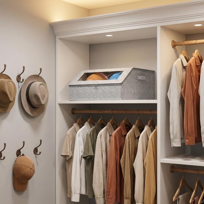 Large Stackable Hat Storage Boxes for Baseball Caps – Classic Style Hat Organizer Rack, Wardrobe Organizer, Great Gift for Wife & Men, Perfect for Hats home versatile