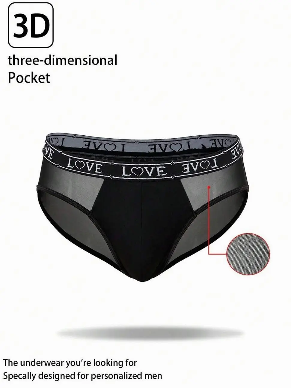 Underwear for men - Men's Sexy Mesh Boxer Briefs, Breathable See-Through Patchwork Underwear with Elastic Waistband underwear boxers cotton underwear boxers for men