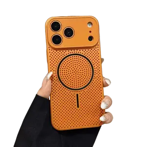 Honeycomb Heat Dissipation Magnetic Phone Case for iPhone 17-12 Pro/Pro Max/Air Series | Compatible with Magnetic Car Mounts & Wireless Charging | Superior Cooling for Gaming & Daily Use | Ideal Gift for Halloween & Christmas