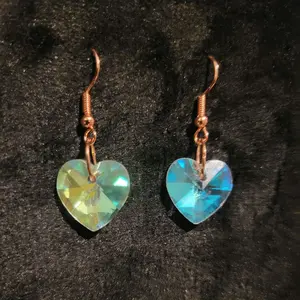 Iridescent Heart Earrings