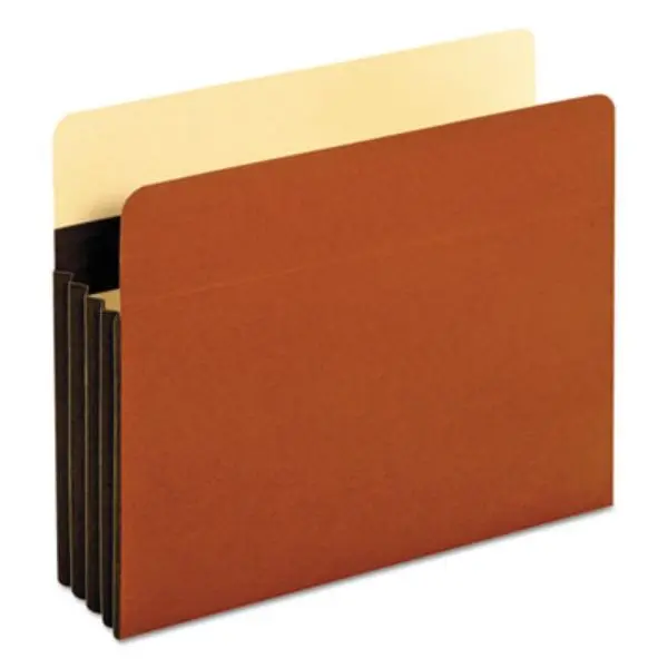 Pendaflex PFXC1524EHD Heavy-Duty Expandable Document Pockets Wallets-Open Pocket, 3.5 in. Gussets, 100% Tyvek Lined Gussets, Heavyweight 24 Pt Covers, Letter Size, Red & Brown, Contains Recycled Materials - Pack of 25, Long-Term Storage