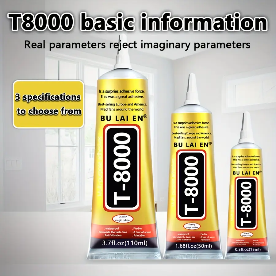 T8000 Strong Quick Dry High Bond Adhesive Glue for Jewelry Making, Handmade Crafts, Phone Repair, Clothes Shoes Repair, Metal Plastic Leather Fabric