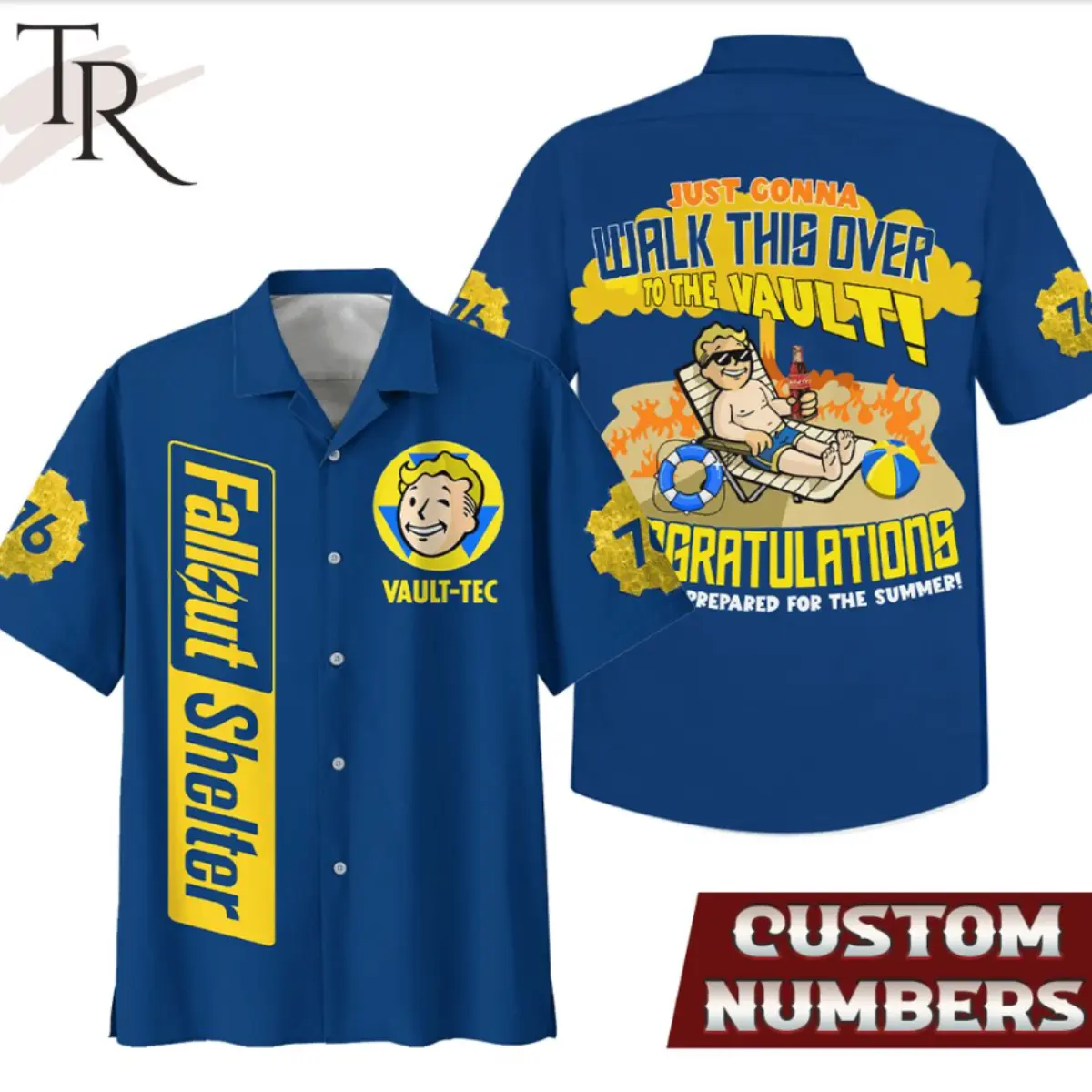 Fallout Shelter Vault-Tec Summer_ Hawaiian Shirt, Hawaiian Aloha Shirts, Summer Gift for Him, Vintage Hawaii Beach Shirt, Aloha Shirt,greatwave Shirt