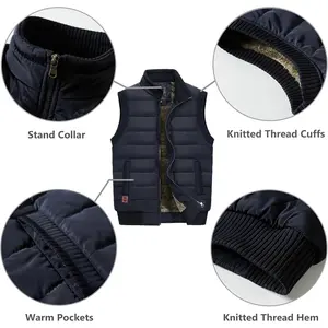 Men's Outerwear Vest for Men Winter Puffer Vests Fleece Lined Outdoor Warm Sleeveless Jackets