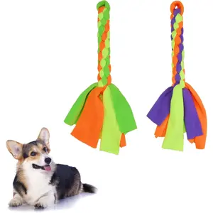 2 Pack  Fleece Rope  - Tug of War Rope,Interactive  Toys, Flirt Pole Replacement Toys for Chase,  & Exercise &