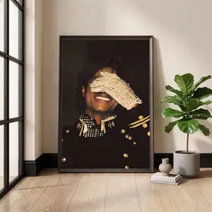 Michael Jackson Rhinestone Glove unframed Poster, King of Pop Wall Art, Grammy Awards Print, Retro 80s Pop Culture, Vintage Music Decor, Musician MJ Fan Gift