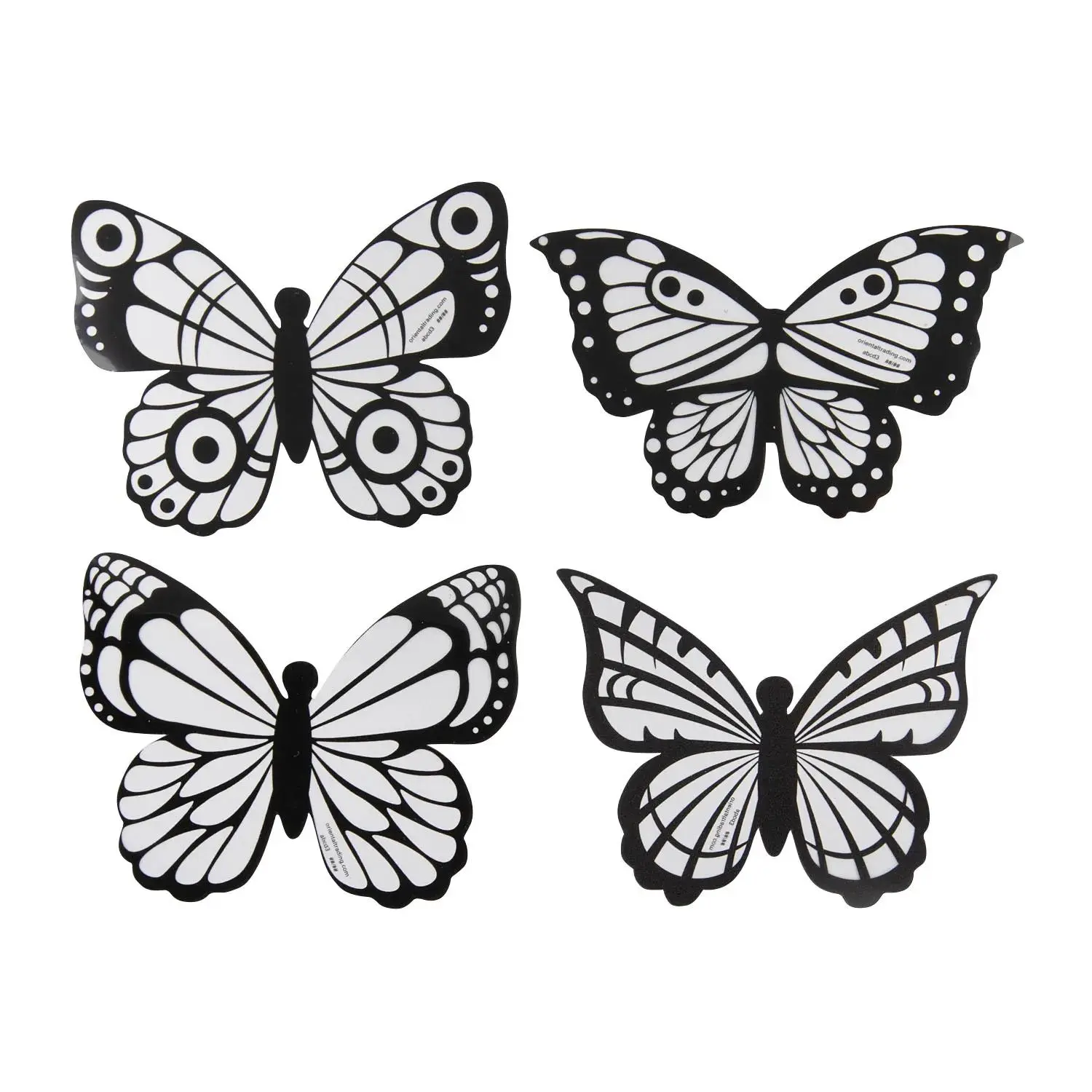 Printed Acetate Butterfly Coloring Sheets - 24-Pc DIY Art Craft Supplies for Boosting Creativity & Home Decorations, Accent