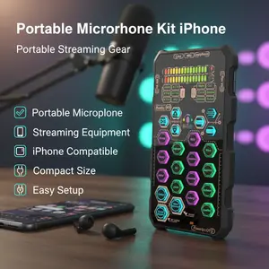 Hosabely SK9 Small Handheld Sound Card Set Audio Interface Portable microphones streaming equipment microphone iphone