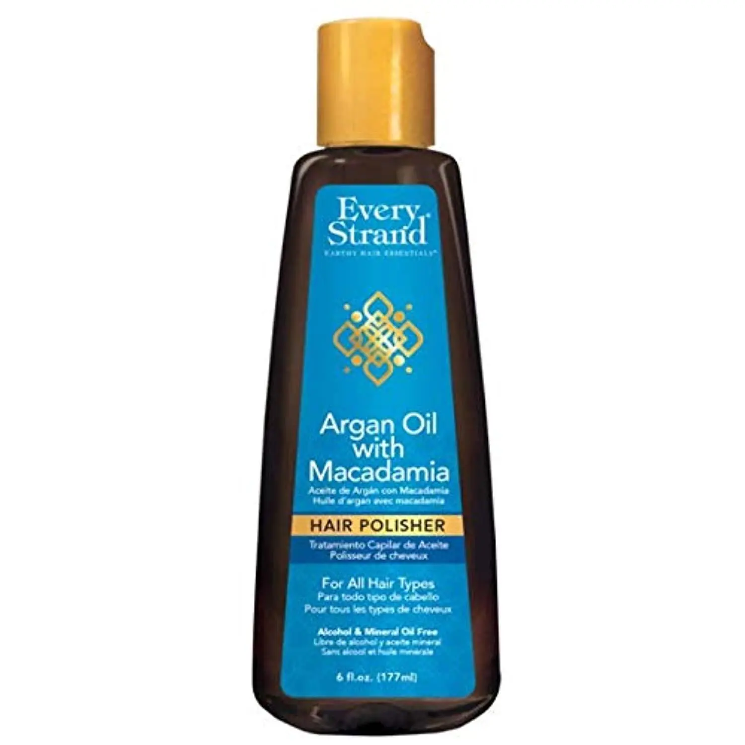 Every Strand Paraben-Free Silky Argan Oil & Macadamia Seed Blend Hair Polisher, Leave-In Moisture Boost Treatment for Nourishment-Needing Hair, Unisex 6 Fl Oz Haircare Oil