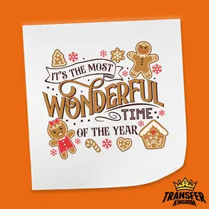 Gingerbread Cookies It's The Most Wonderful Time - Christmas DTF Transfer