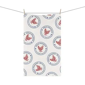 Tea Towel Housewarming, Backyard chicken hand Towel, Chicken Home Decor, chicken raising, Jesus Praising, unique dish towel for chicken Lady Cotton Cozy