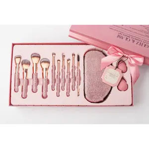 LIGHT ROSE BLING Glitz & Glam | 13pc Makeup Brush Set |  GG4867