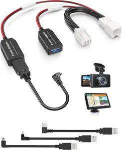 Dash Cam Power Adapter,(P Type H) Compatible with Select Hyundai/,Connect to AutoDimming Rearview Mirror,Builtin Hide Power Adapter Charging Cable for Garmin Nuvi GPS Dashcam Mirror Camera
