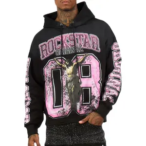 Fields Black Distressed Graphic Relaxed Hoodie