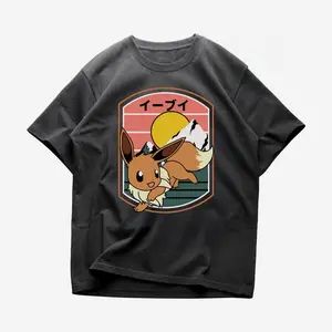 Eevee Funny Cute T-shirt A88, Pokemon Graphic Tee, Kawaii Anime Shirt, Eeveelution Fan Gift, Anime Style Clothing