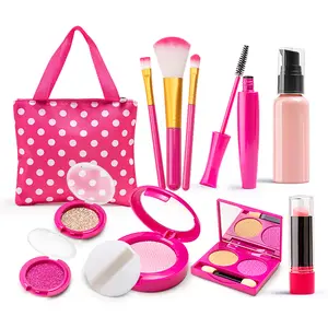Pretend Makeup Toy, 1 Set Simulated Makeup Toy with Storage Bag, Pretend Play Makeup Toy for Girls, Birthday and Holiday Gift