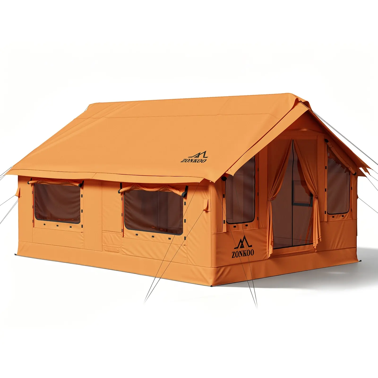 Inflatable Tent with Pump, 6 Person Blow Up Tents, Quick Setup Hot Tent with Stove Jack, High Quality Oxfordfor, 4 Seasons Air Glamping Tents House for Family Weekend Camping(Vega)