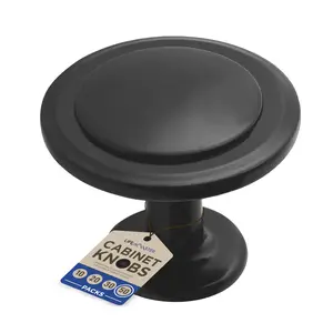 Lifemaster 50 pcs 1-1/4 inch Cabinet Knobs - Rust-Proof, Modern Design, Strong , Drawer Pulls with Short and Adjustable Screws - Stylish Handles for Kitchen, Dresser, and Cabinets