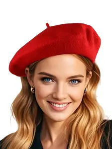 Unisex Beret, Solid Color Classic Knit Hat, Perfect for Winter Wear, Stylish Painter's Beret for Women and Men, Cozy and Versatile Accessory