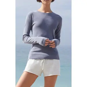 John Galt Women's Light Heather Soft Raw Cut Sweat Shorts