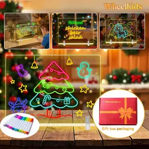 Magic Glow Board Kids Art Tablet with LED Backlight Erasable Drawing Pad Aesthetic Desk Decor Night Light Cozy Room Accessories Creative Gift for Toddlers Teens