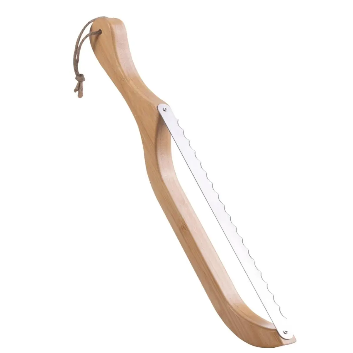 Wooden Bread Knife, 1 Count Stainless Steel Bread Slicing Knife with Hanging Rope, Bread Knife for Homemade Bread Sourdough Bread