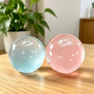 Plush Slow-Return Blue Coconut Oil Handmade Stress Ball, 6cm Round Malt Pressure Relief Toy, Ideal Gift for Holidays & Parties
