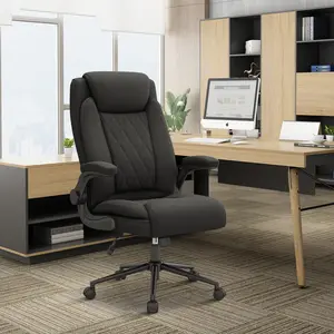 NUSETX Modern Office Chair, Heavy Duty High Back Breathable Fabric Big and Tall Executive Computer Desk Chair with 120° Tilt Rock, Flip Up Arm, Hold Up to 500lbs for Home and Office