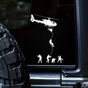 Tactical Helicopter Fast Rope Soldier Sticker Military Car Decal Off Road Truck Window Cool Gift