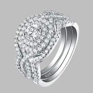 925 Sterling Silver Wedding Rings with AAAAA CZ Stones – Elegant Commitment Jewelry