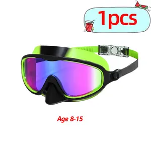 Sharkite 1 Pack Children's Swimming Goggles3-8/ 8-15 Years Anti-fog UV Wide Field of View Waterproof Leak Proof Boys and Girls Swimming Goggles